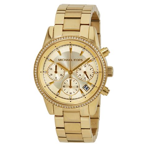 michael kors gunmetal ladies watch|Michael Kors gold diamond watch.